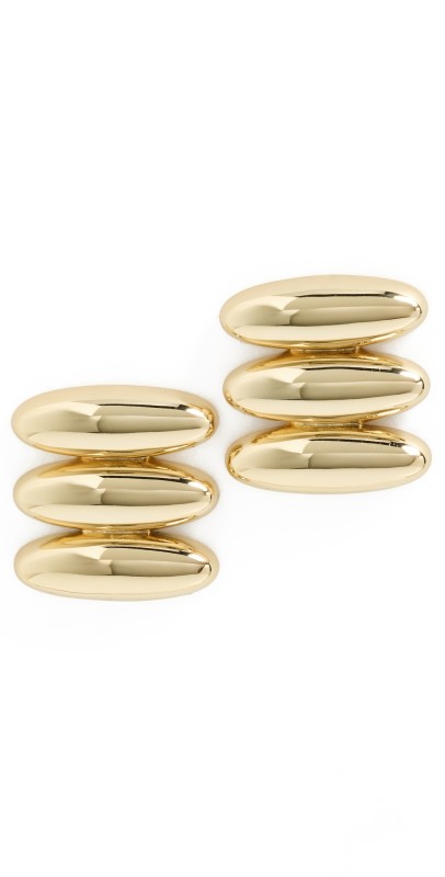 Luv Aj Milan Bead Stud Earrings Gold