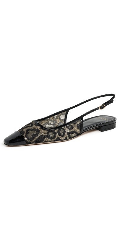 Alexandre Birman Olivia Lace Flats Golden/Black