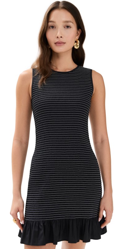 SIMONMILLER Belle Smocked Mini Dress Black
