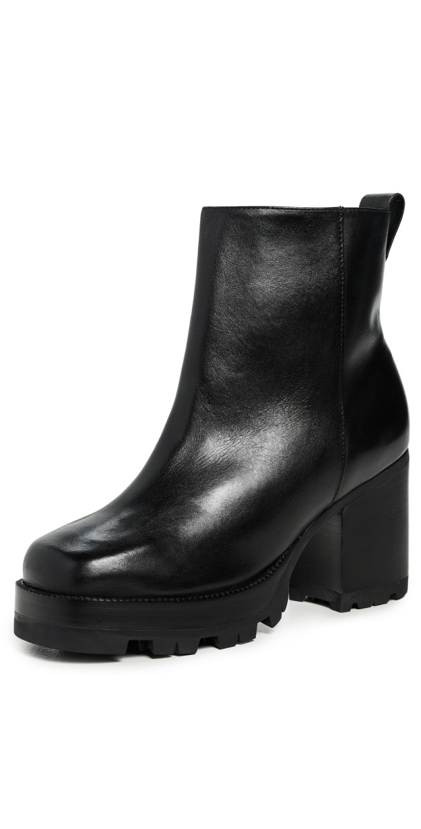 Schutz Platform Booties Black