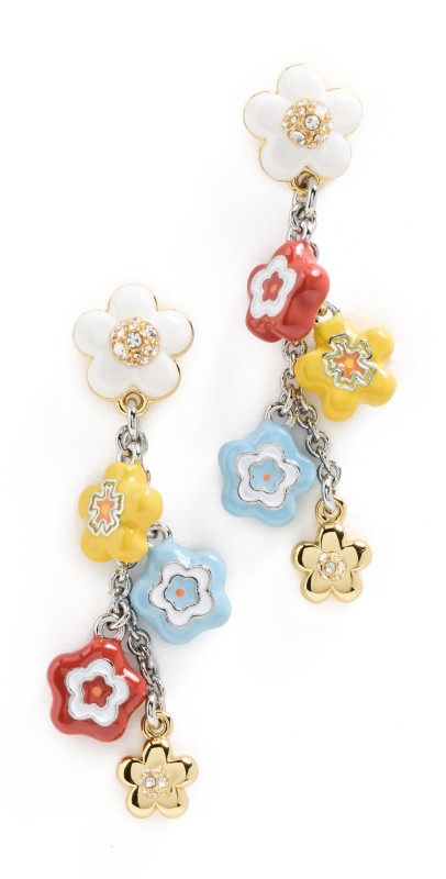 Marc Jacobs Wild Daisy Statement Earrings Silver Mult