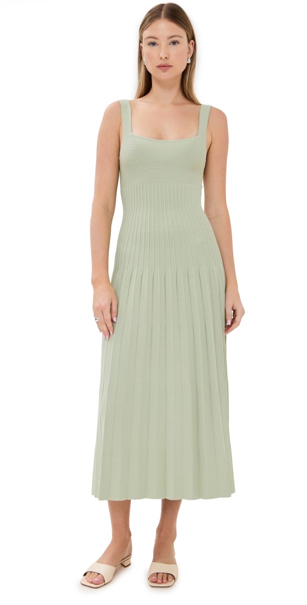 STAUD Ellison Dress Pale Jade