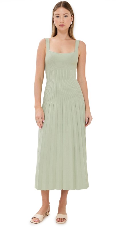 STAUD Ellison Dress Pale Jade