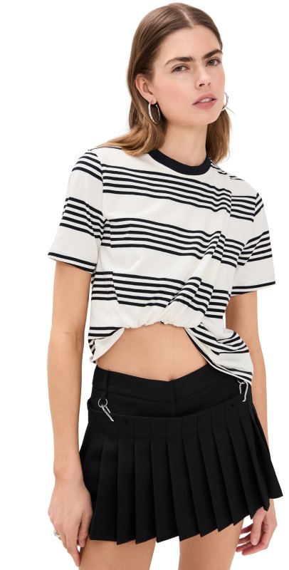 MSGM Stripe Tee Off White