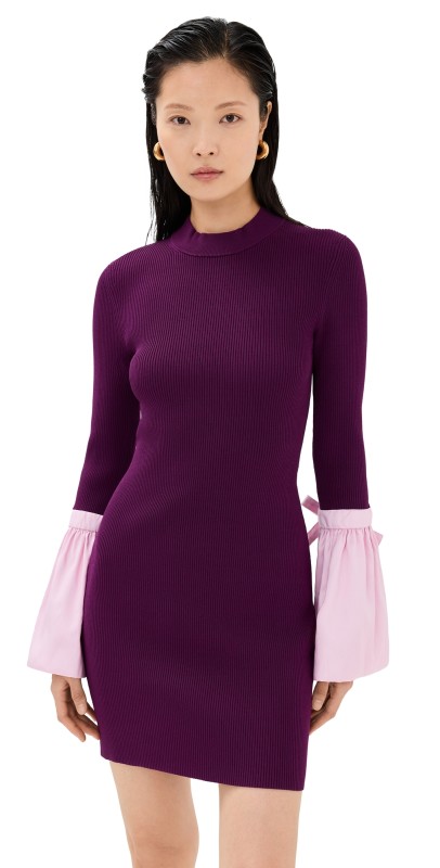 SIMKHAI Agathea Knit Combo Mini Dress Acai Multi