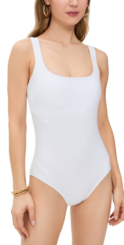 STYLEST DreamSculpt Square Neck Tank Suit Blanc