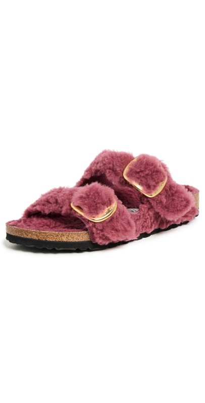 Birkenstock Arizona Big Buckle Teddy Sandals Berry Crush