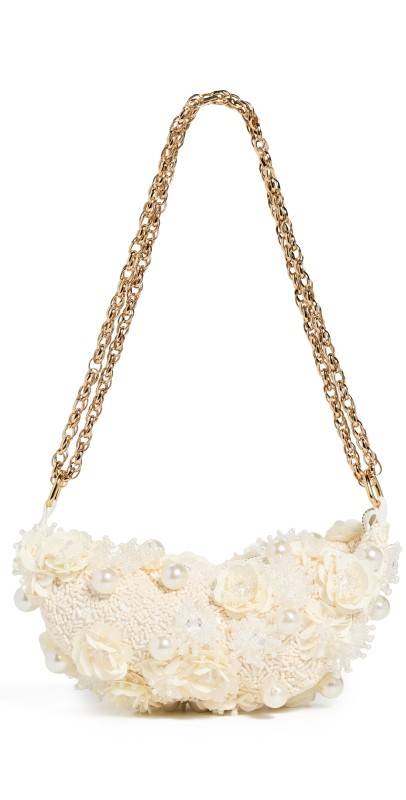 PatBO Bruma Cotton Poplin Flowers Bag Off Whit