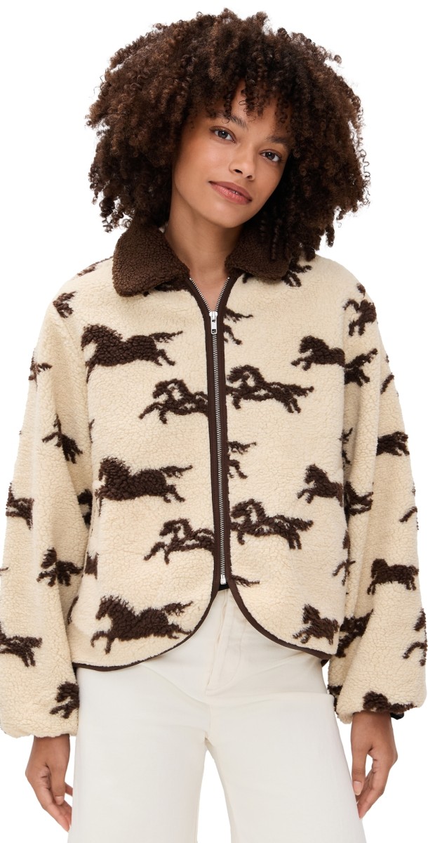 THE GREAT. The Pasture Jacket Cream w/ Hickory