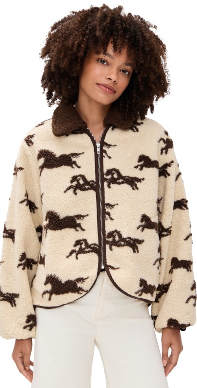 THE GREAT. The Pasture Jacket Cream w/ Hickory