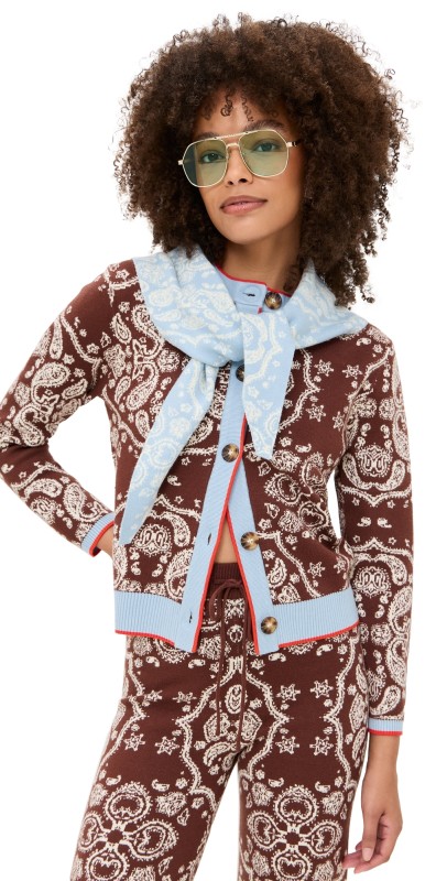 Never Fully Dressed Chocolate Bandana Holly Cardigan Chocolate