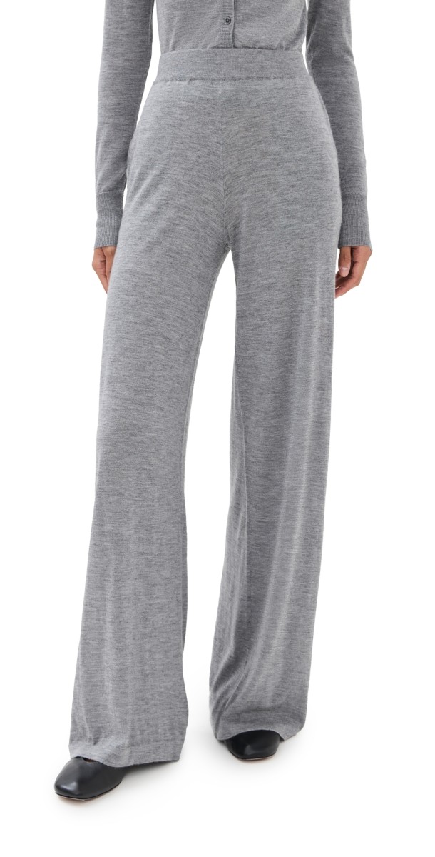 SPRWMN Cashmere Wide Leg Pants Grey