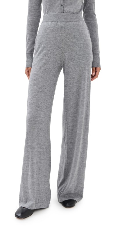 SPRWMN Cashmere Wide Leg Pants Grey