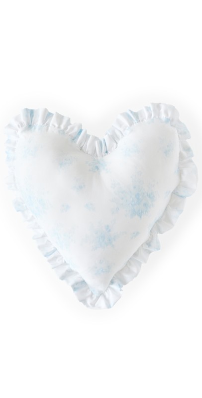 LoveShackFancy Heart Ruffle Pillow Bluebell
