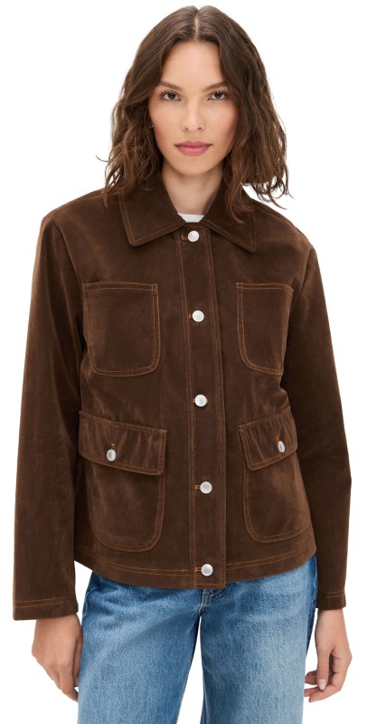 Avec Les Filles Cropped Barn Jacket Espresso