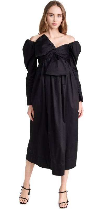 Aje Valentina Bow Midi Dress Black