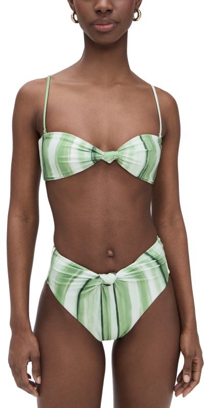 Cult Gaia Oswin Bikini Top Calla Lily Painted Stripe