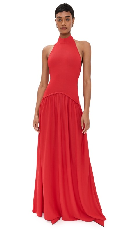 Solid & Striped The Halter Soglio Dress Apple Red
