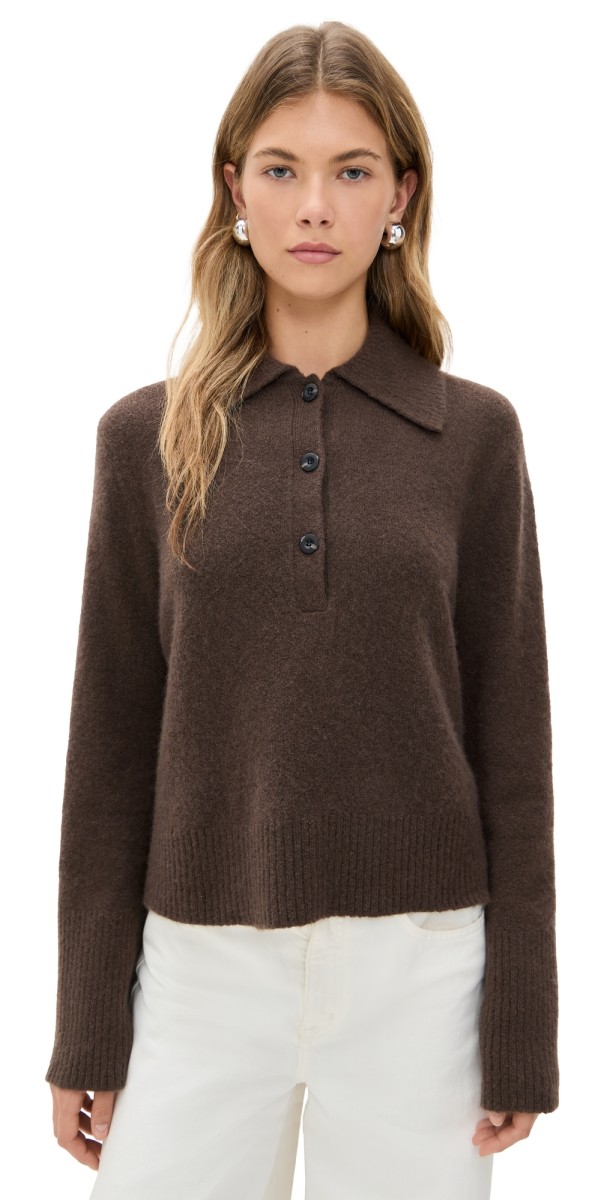 Jenni Kayne Cashmere Stevie Polo Chocolate