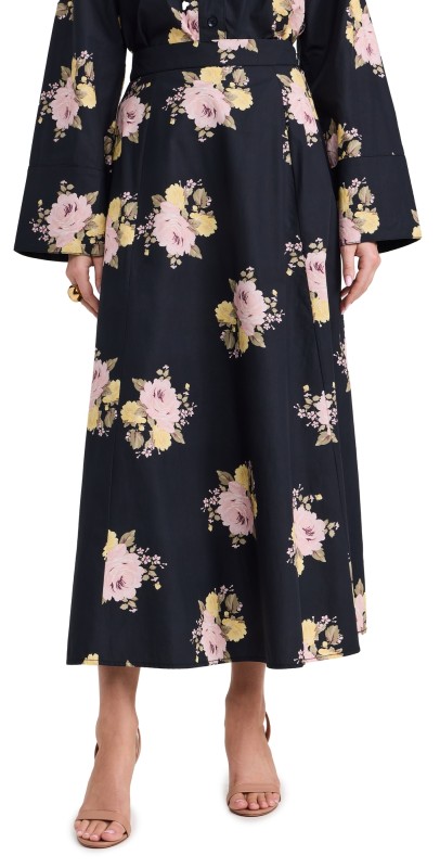 byTiMo Poplin Skirt Black Posy