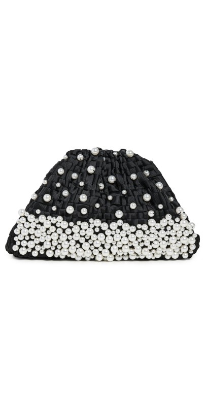 Maria La Rosa Pearl Mini Game Bag Black