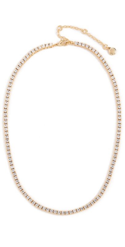 BaubleBar Bennett Tennis Necklace Clear/Gold
