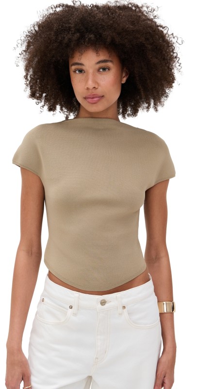 Cult Gaia Virginiana Knit Top Nutmeg