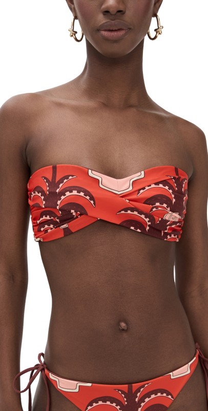 Johanna Ortiz Red Sea Sprite Bikini Top Red/Wine/Pink