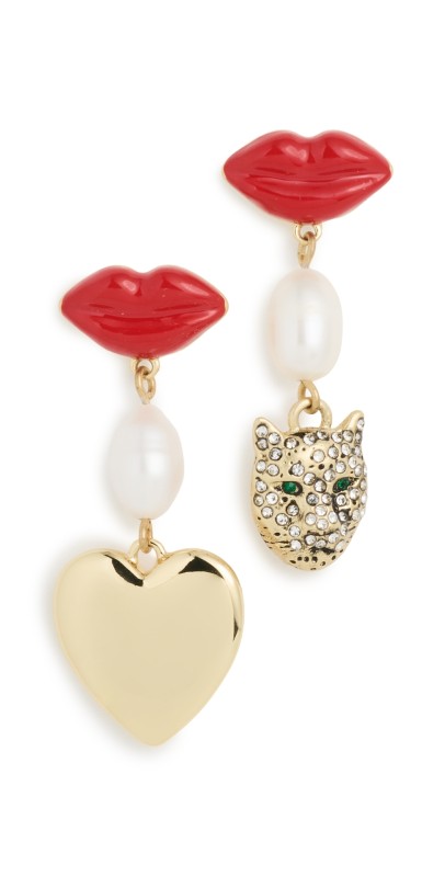 Clare V. Le Charm Earrings (Heart / Whiskers) Multi Color
