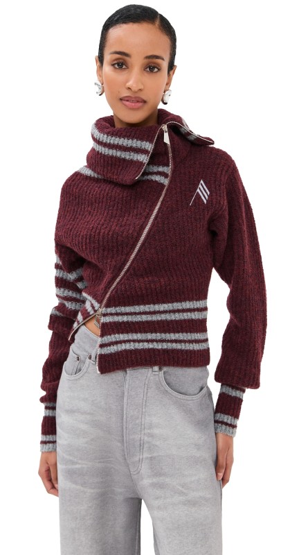 The Attico Knit Cardigan Burgundy