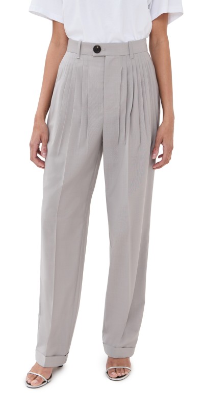 Peter Do Jade Pleated Pants Light Grey