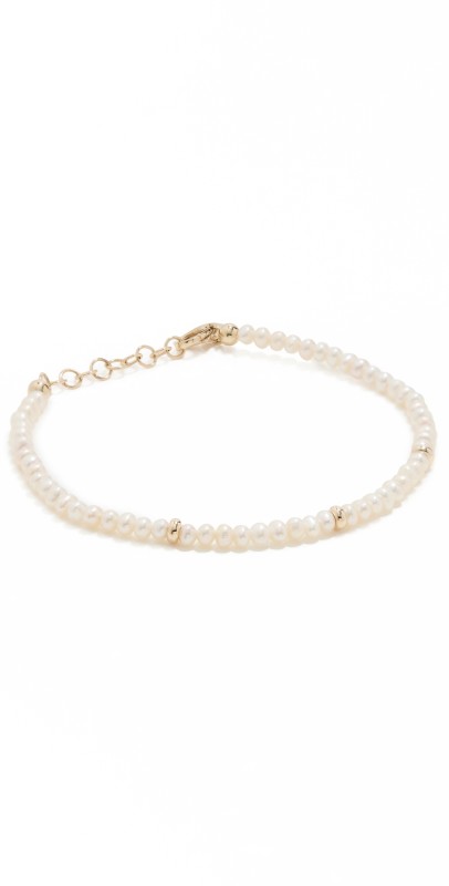 EF Collection 14k Pearl Birthstone Bead Bracelet 14k Yellow Gold