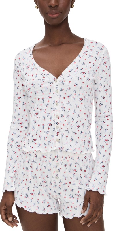 PJ Salvage La Vie En Rose Cardigan Ivory