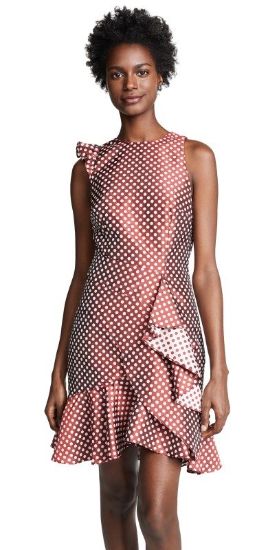 Keepsake Love Light Dress Crimson with Ivory Polka Dot