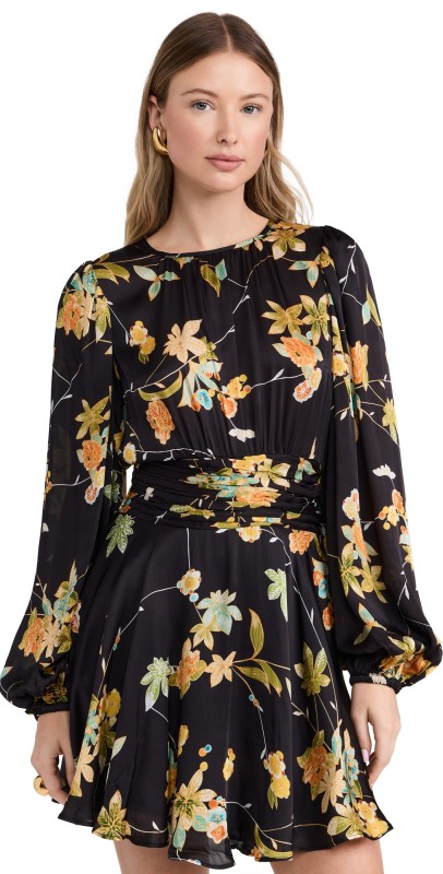byTiMo Satin Mini Dress Night Flowers