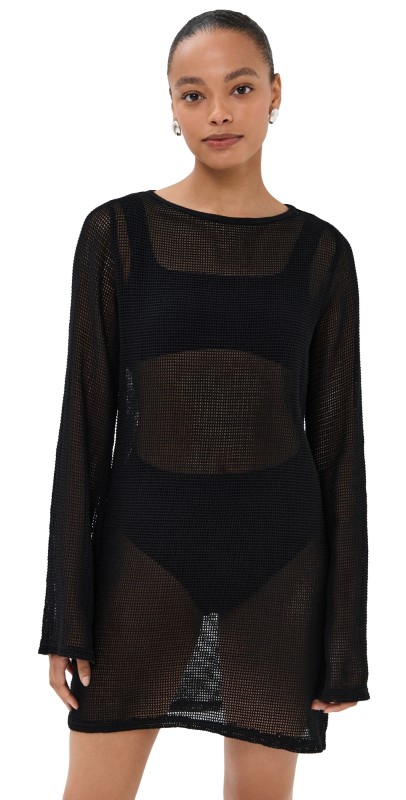 LE BOP Biarritz Long Sleeve Mini Coverup Bone