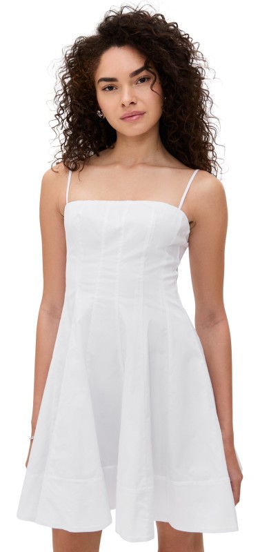 STAUD Wylie Mini Dress White