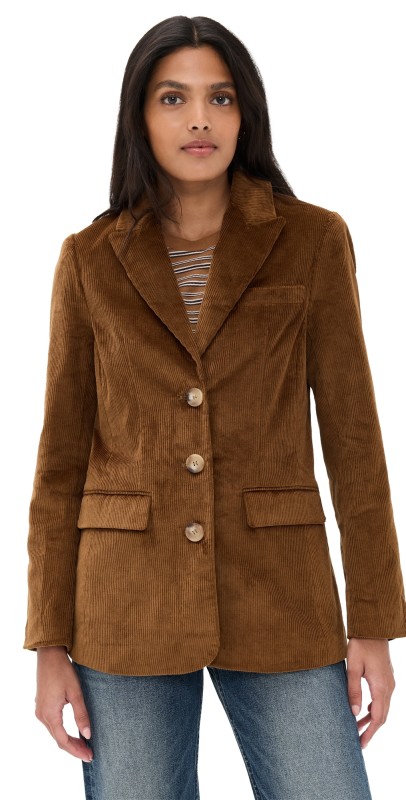 ASTR the Label Corduroy Boyfriend Blazer Camel