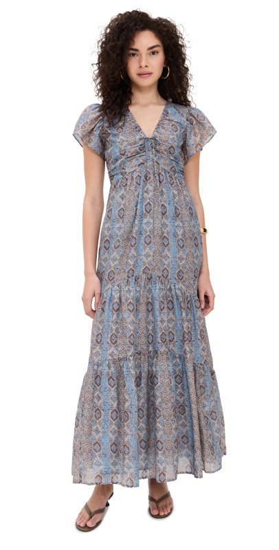 PAIGE Kinga Dress Slate Blue Multi