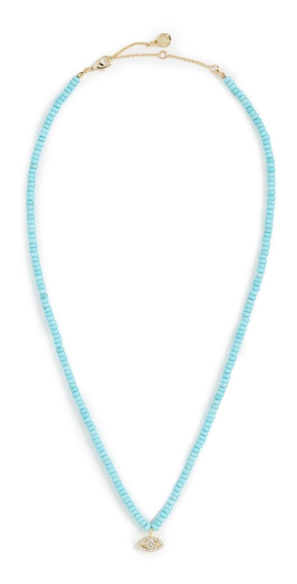 BaubleBar Iman Necklace Blue/Gold