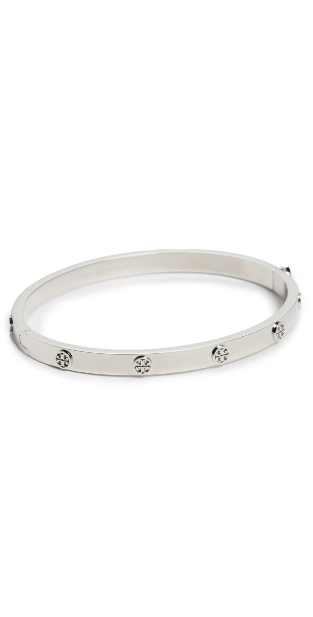 Tory Burch Miller Studs Hinge Bracelet 5mm Tory Silver