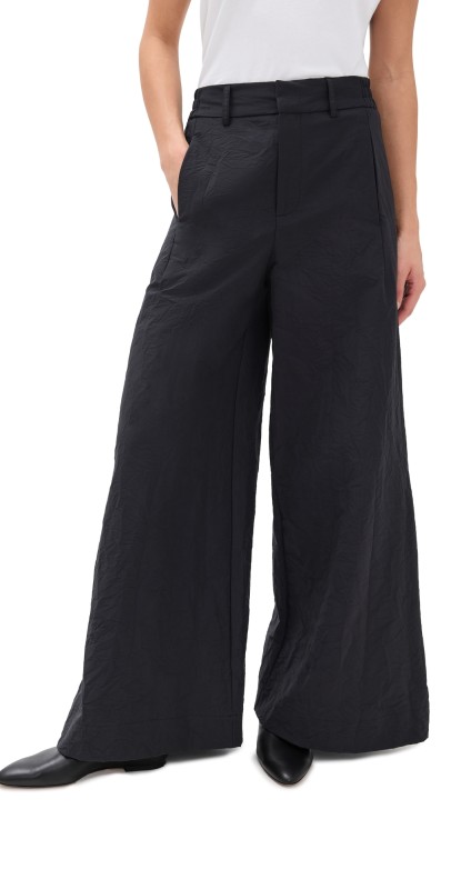Sea Willow Wrinkled Suiting Pants Black