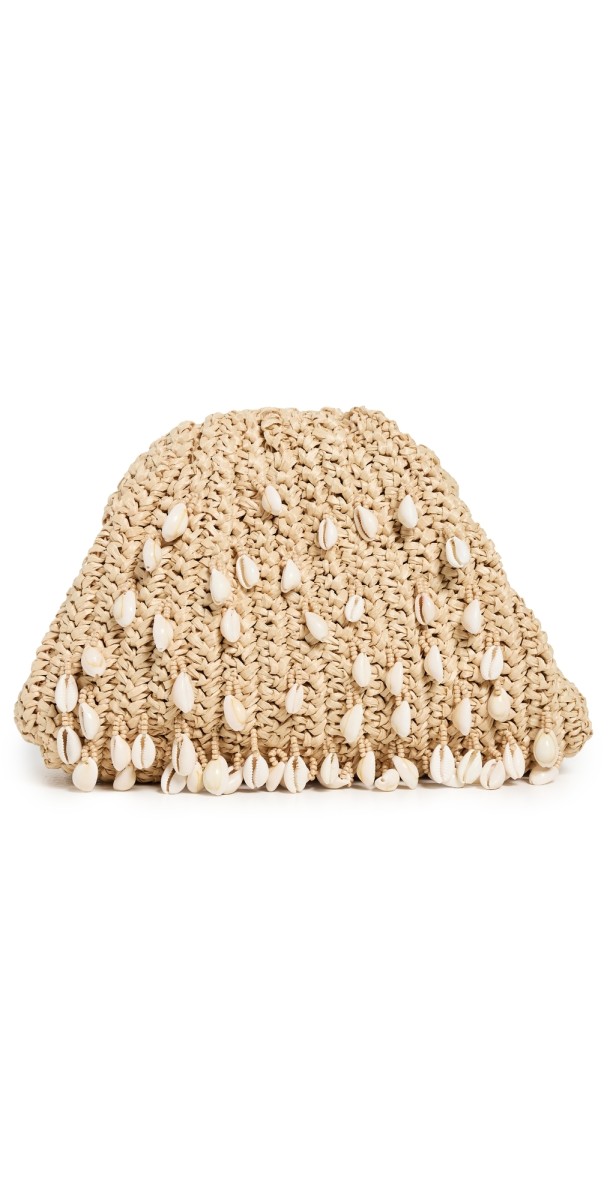 Maria La Rosa Shell Mini Game Clutch Natural