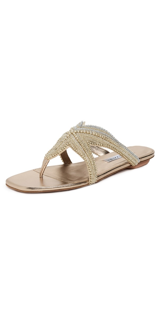 Aquazzura Reef Star Flat Sandals Multinatural
