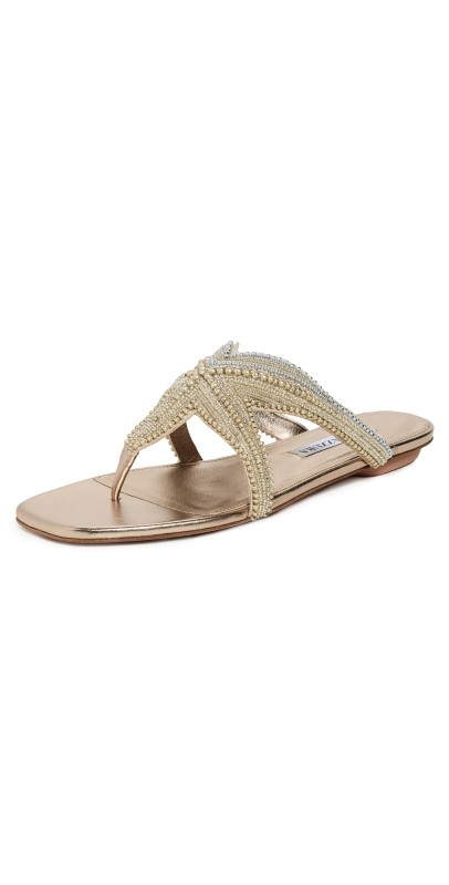 Aquazzura Reef Star Flat Sandals Multinatural