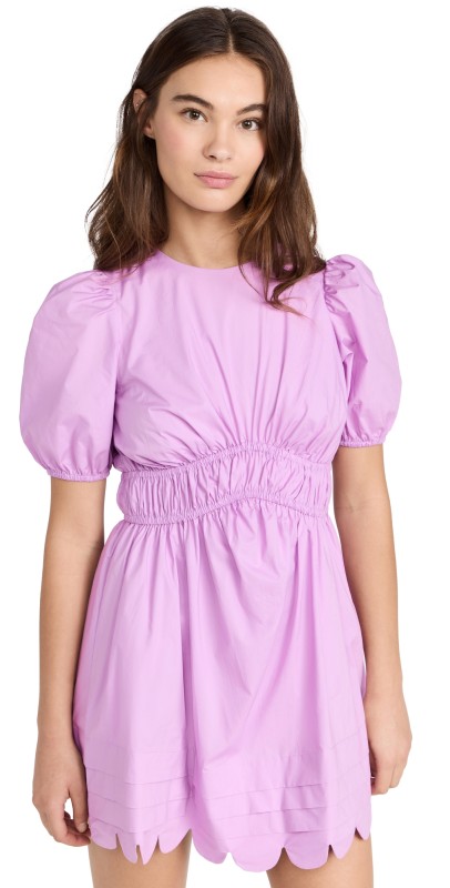 English Factory Scallop Detail Mini Dress Lilac