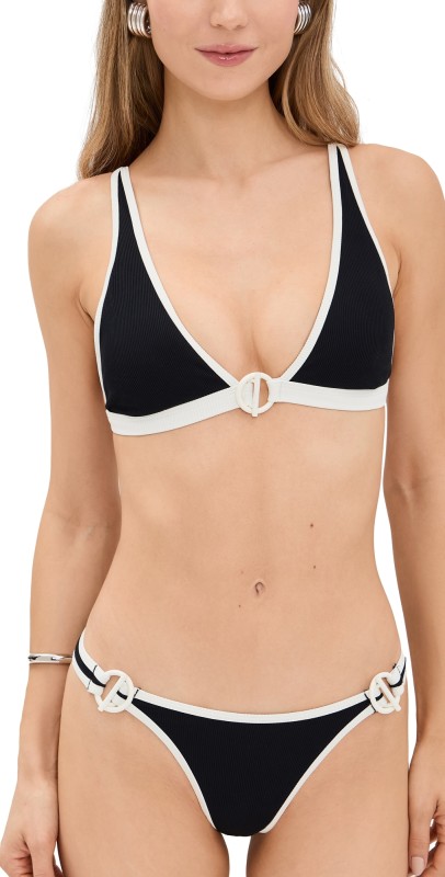 LSPACE Caicos Bikini Top Black/Cream