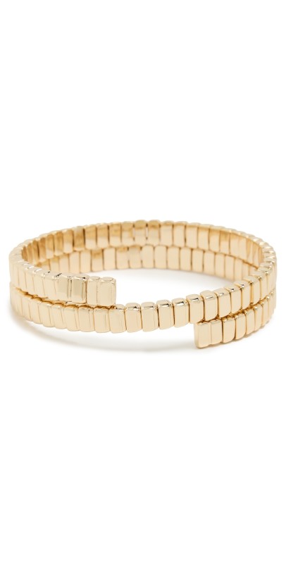 Roxanne Assoulin The Flat Mini Cobra Double Wrap Bracelet Gold