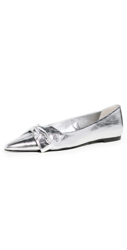 Schutz Lyla Half Bow Flats Broken Glass