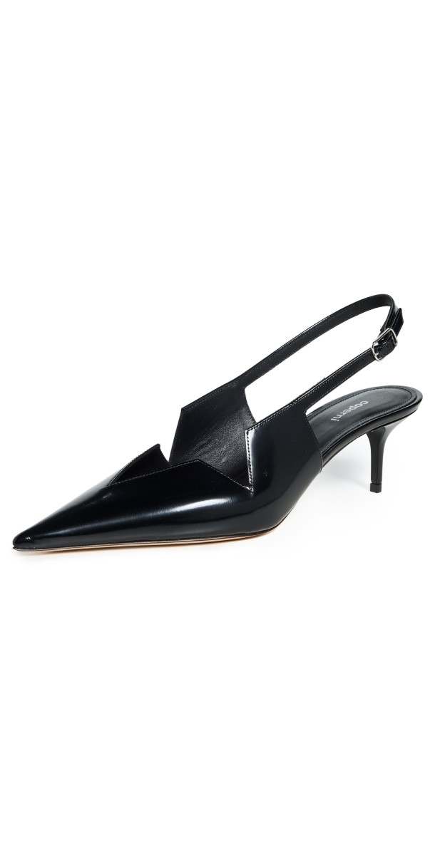 Coperni Gloss Star Cut Out Low Pumps Black
